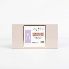 Cre8tion Soft Gel Tips - Stiletto Short Mini Box 224pcs