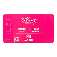 21Sweet Soft Gel Tip Box, Almond, Natural, 602 pcs [50% Off]