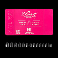 21Sweet Soft Gel Tip Box, Almond, Natural, 602 pcs [50% Off]