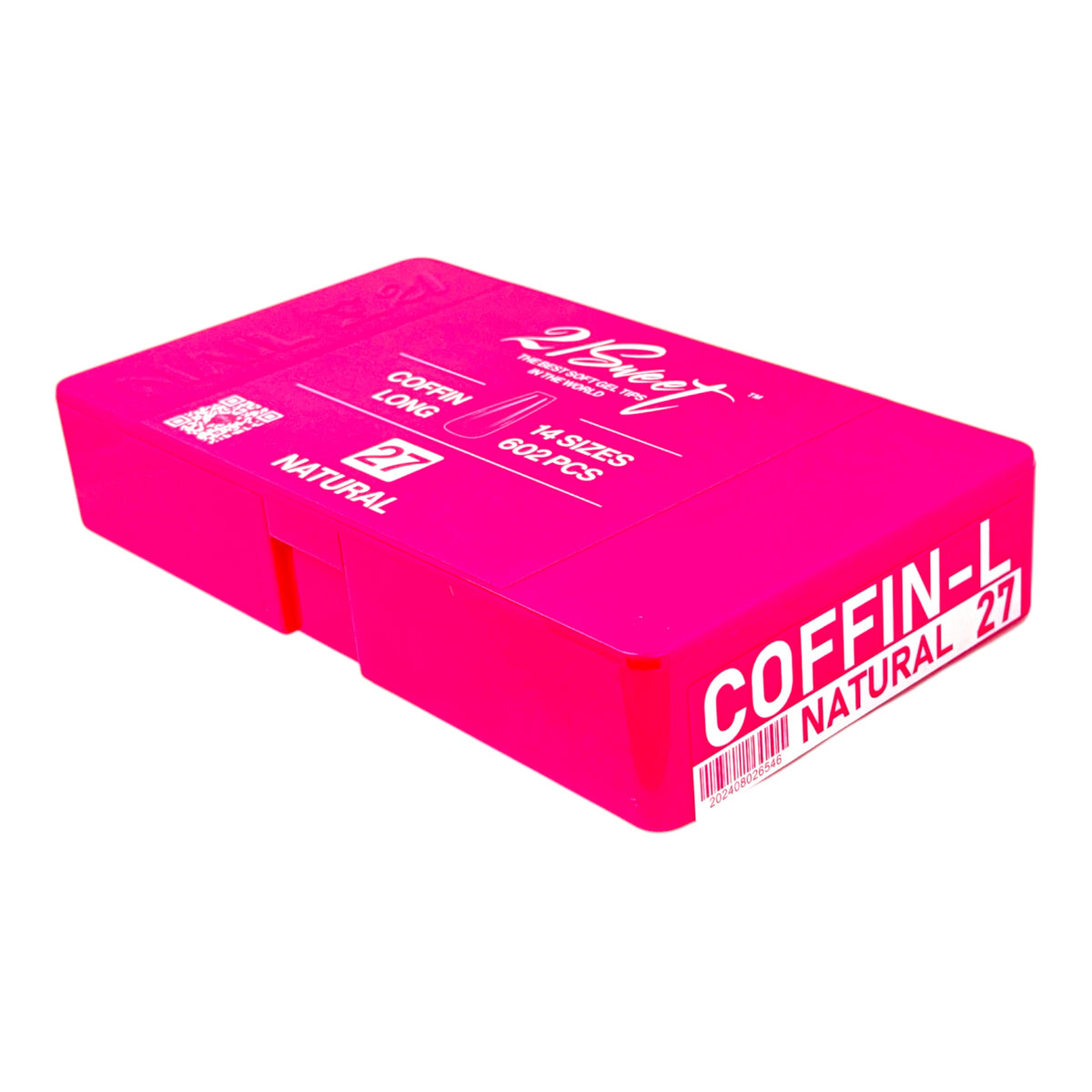 21Sweet Soft Gel Tip Box, Coffin, Long, Natural, 602 pcs [50% Off]