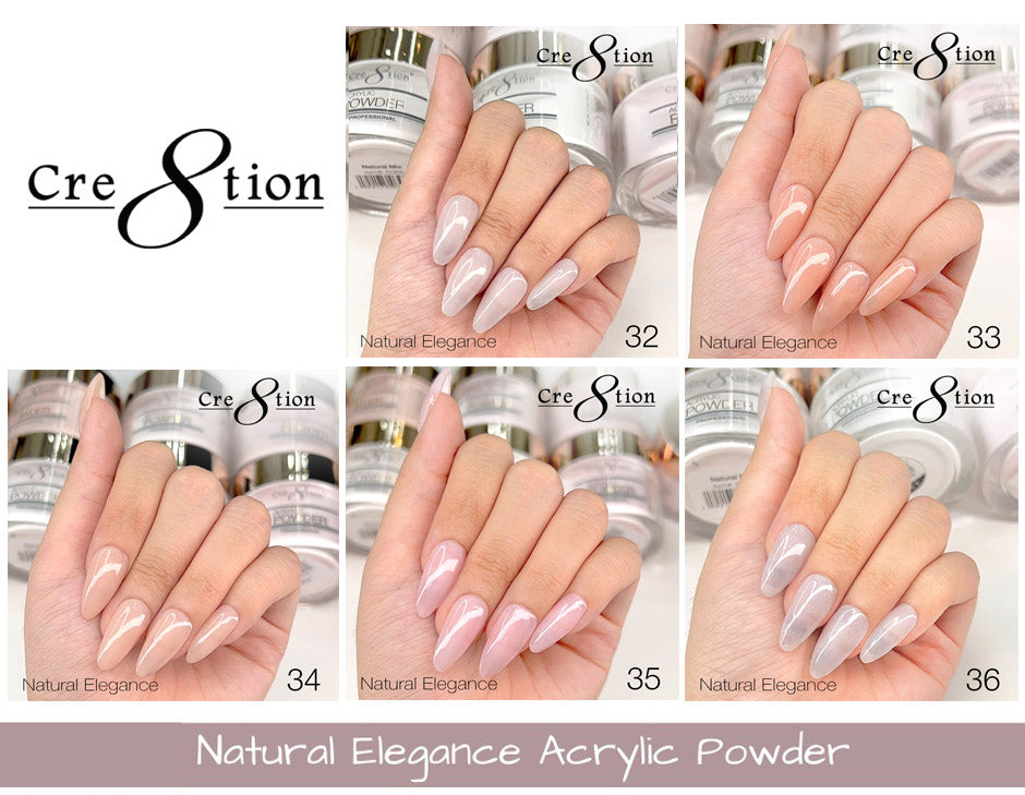 [Bonus Combo] Cre8tion Natural Elegance Powder 4oz - with 1 Free Clear Powder 1.7oz