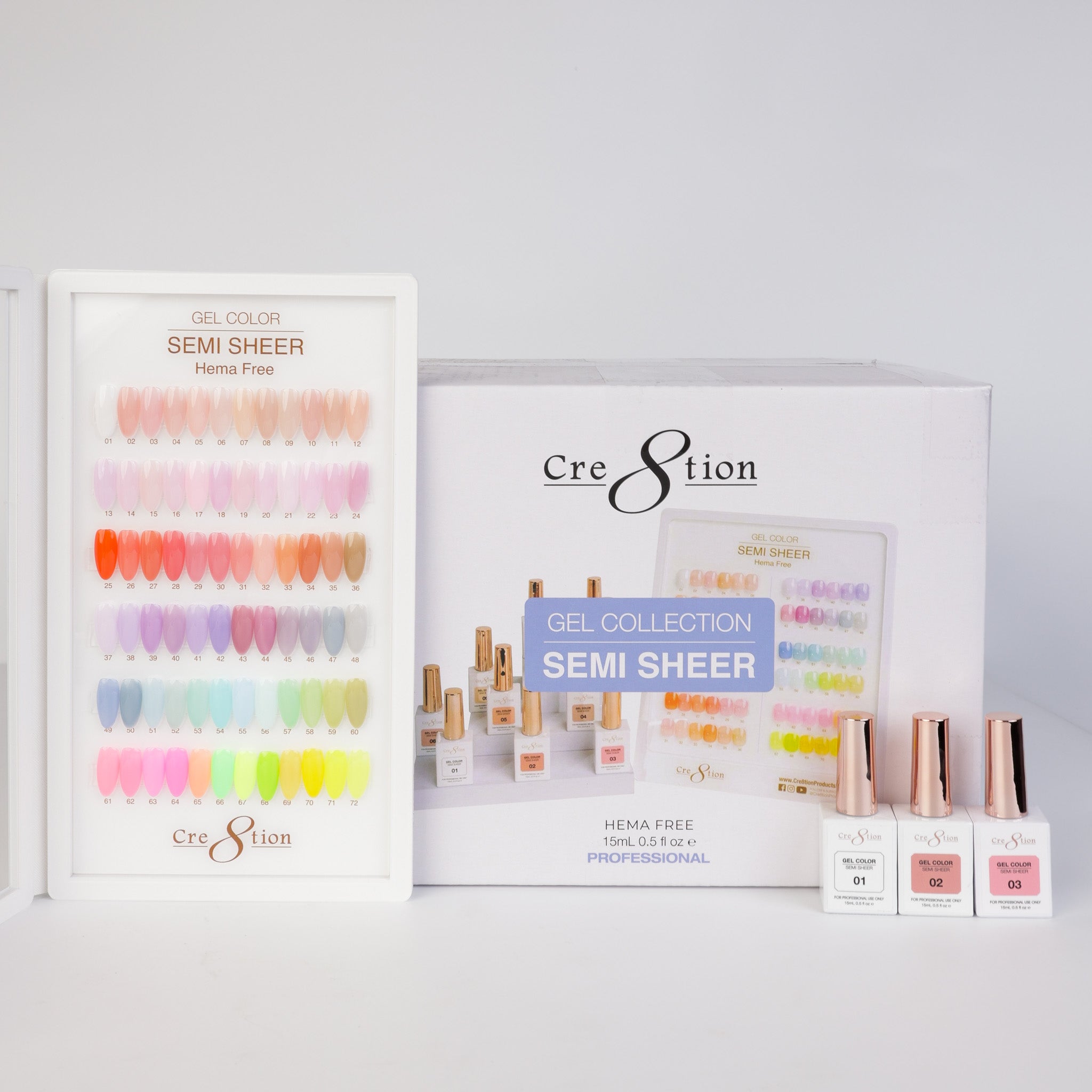 Cre8tion Hema Free Semi-Sheer Collection 0.5oz - 72 Color Kit