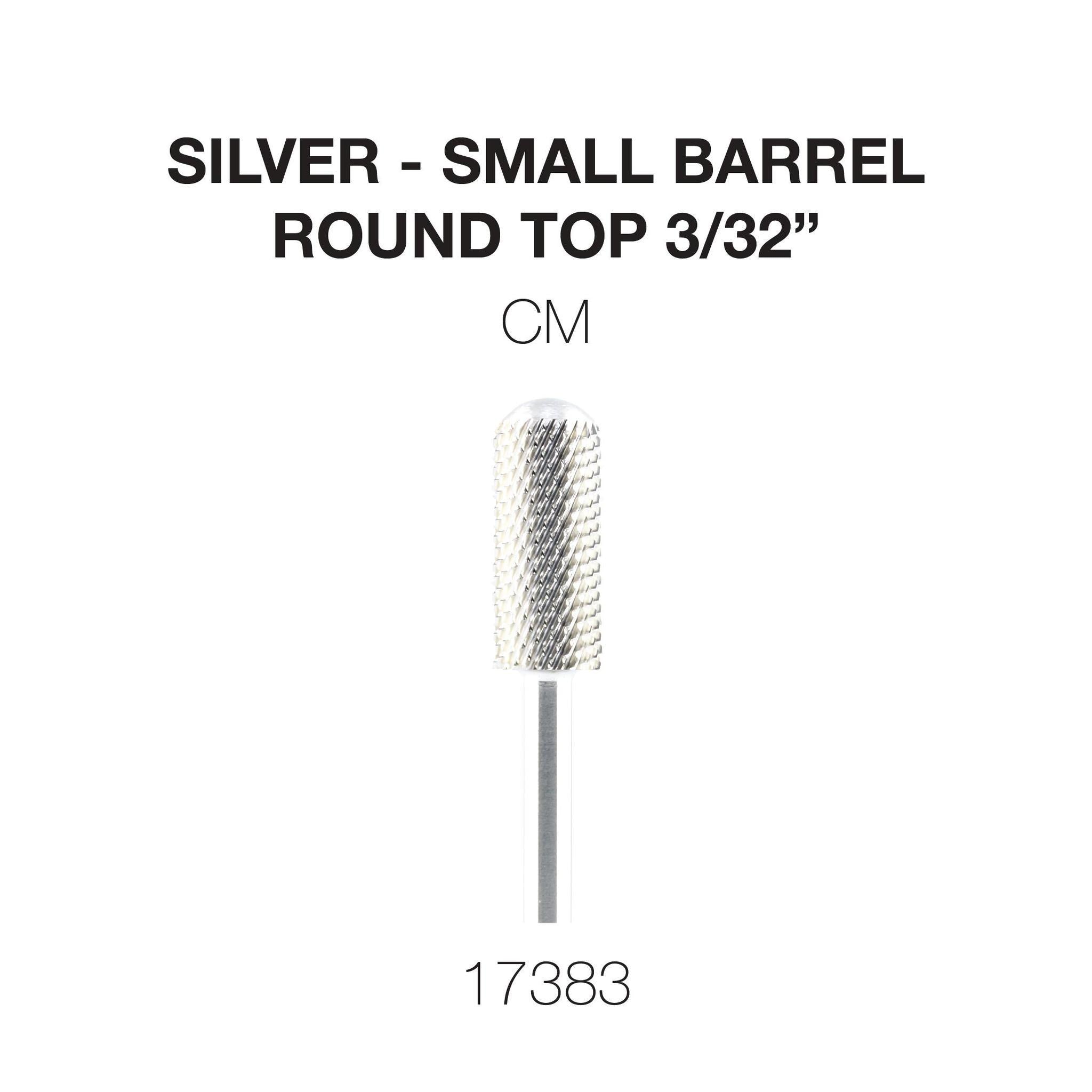 Cre8tion Silver Carbide- Small Barrel-Round Top- 3/32"