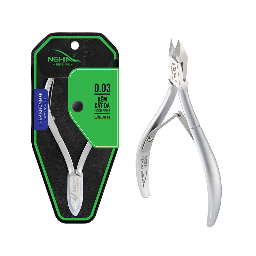 NGHIA Slanted Head Tweezer - N-407 (Stainless Steel)