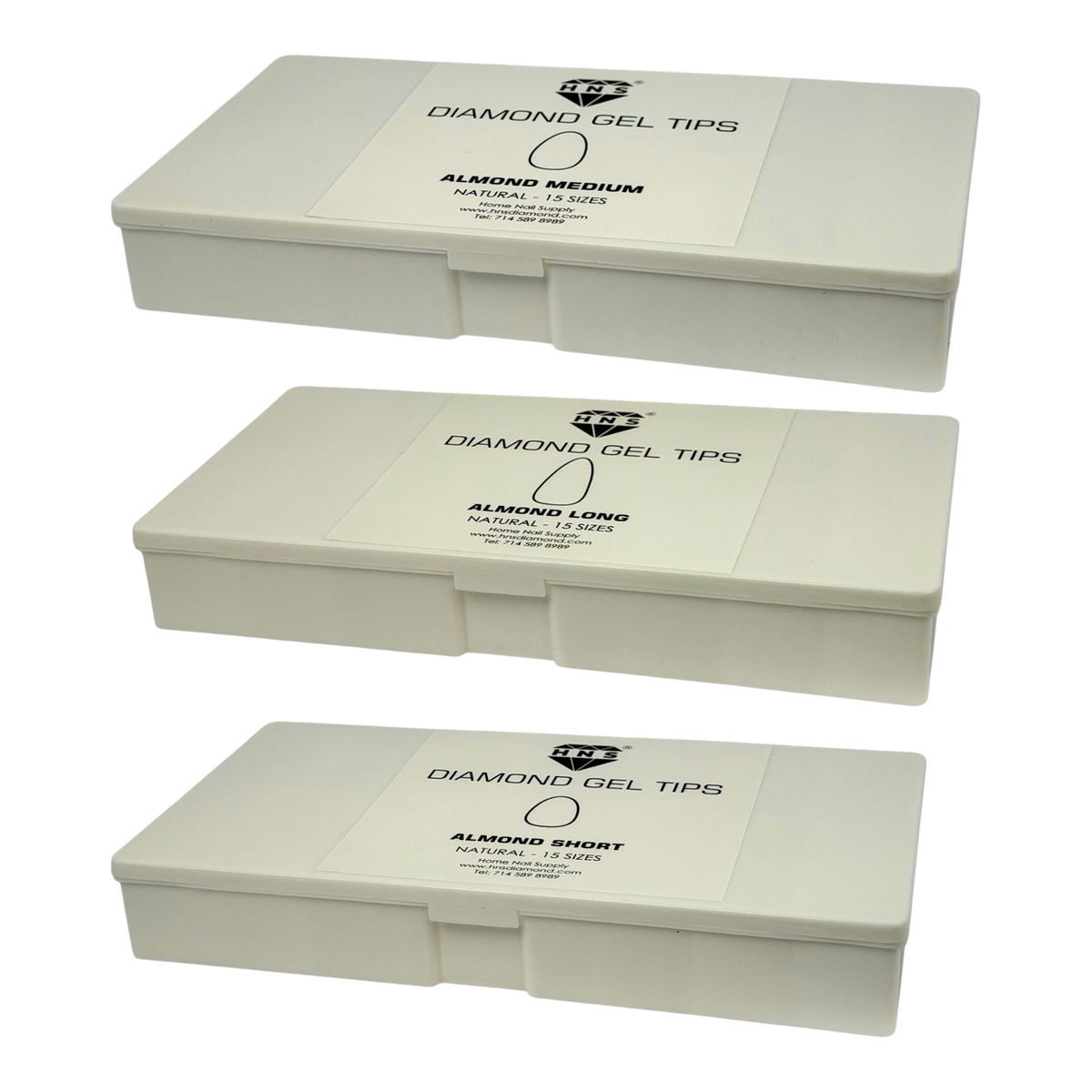 HNS DIAMOND GEL TIPS ALMOND