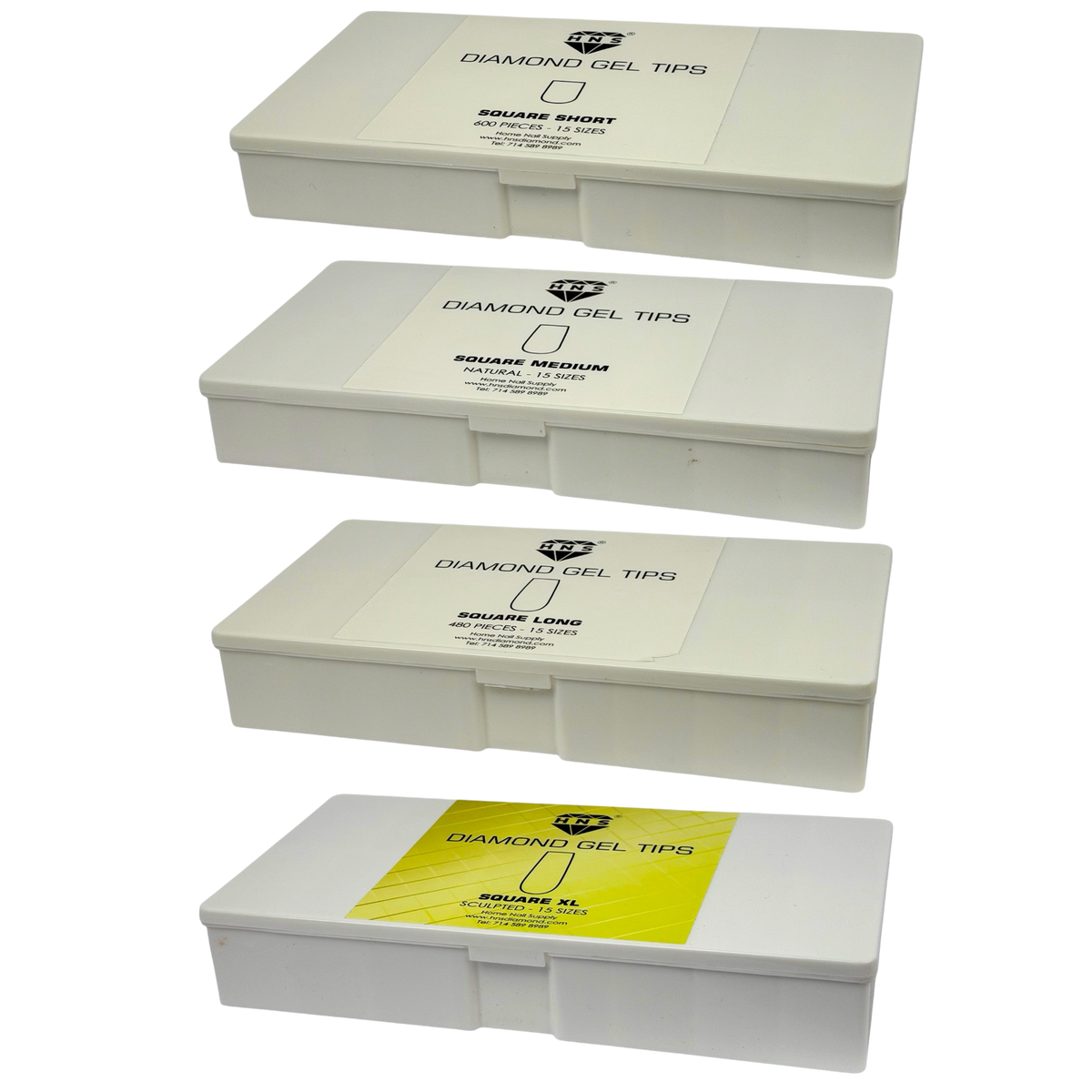 HNS DIAMOND GEL TIPS SQUARE