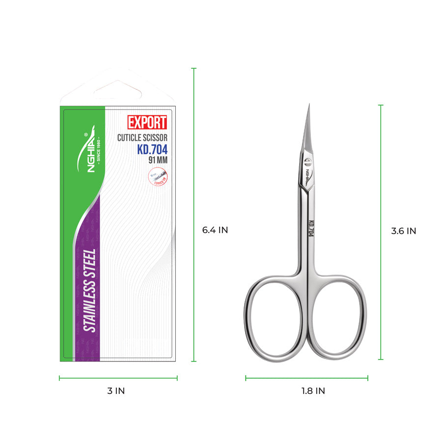 NGHIA EXPORT Cuticle Scissors - KD-704 (Stainless Steel)
