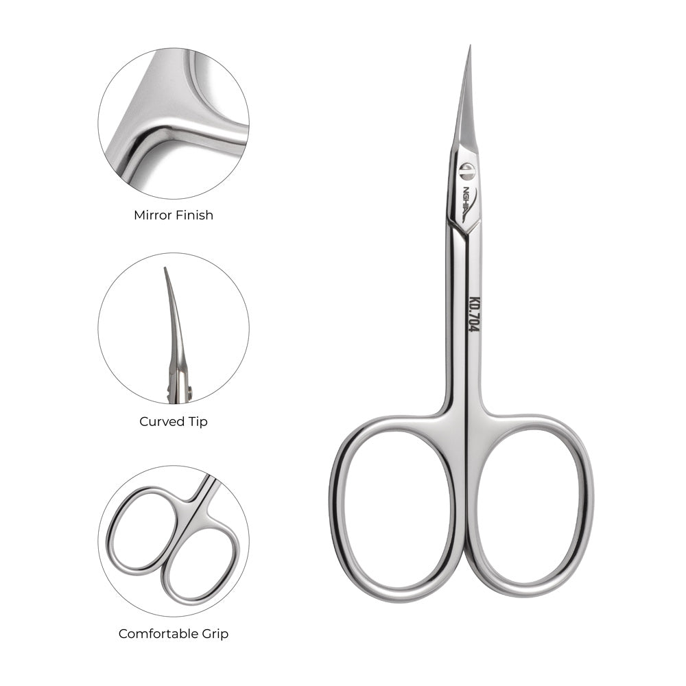 NGHIA EXPORT Cuticle Scissors - KD-704 (Stainless Steel)