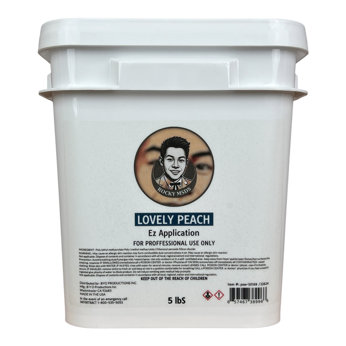 Rocky MDSD Lovely Peach Nail Powder 5lbs [Buy 1 Free 1 Base & 1 Top Rocky TPO HEMA Free]