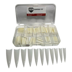 HNS NATUTAL STILETTO STRAIGHT NAIL TIP  540 EACH  IN BOX