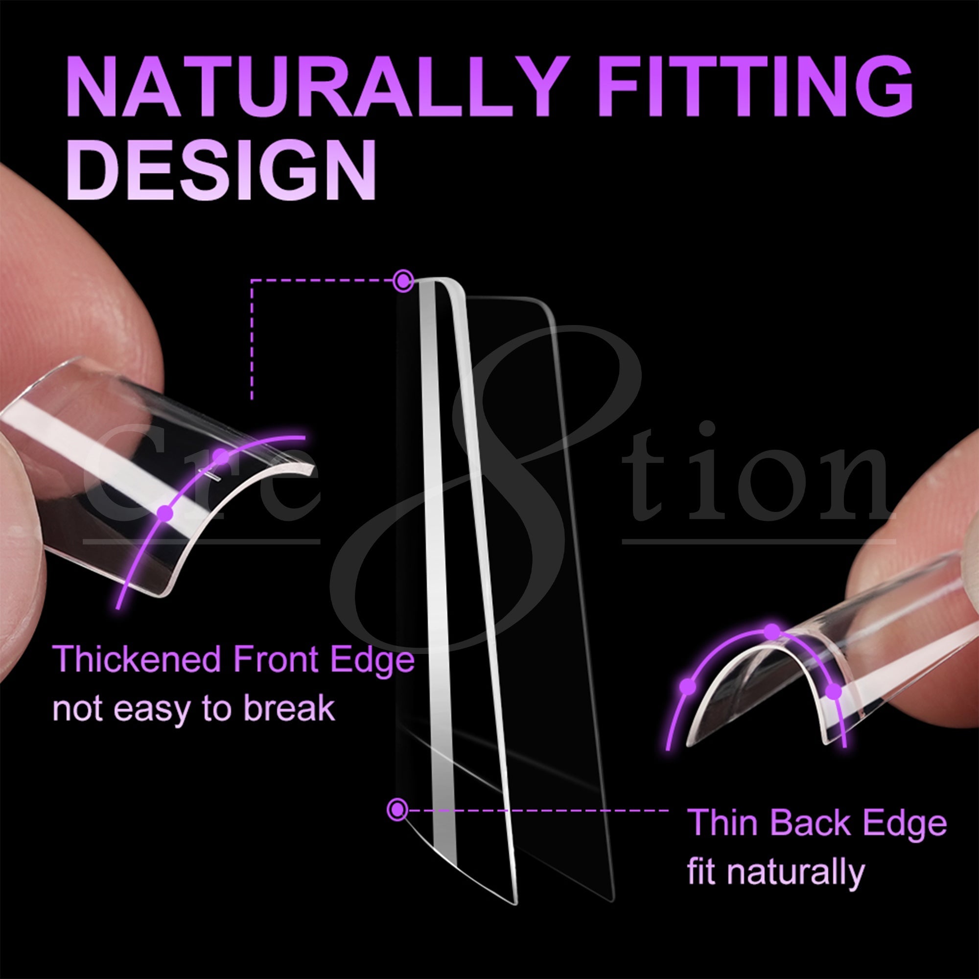 Cre8tion Special Shape Tip Square Clear - Short