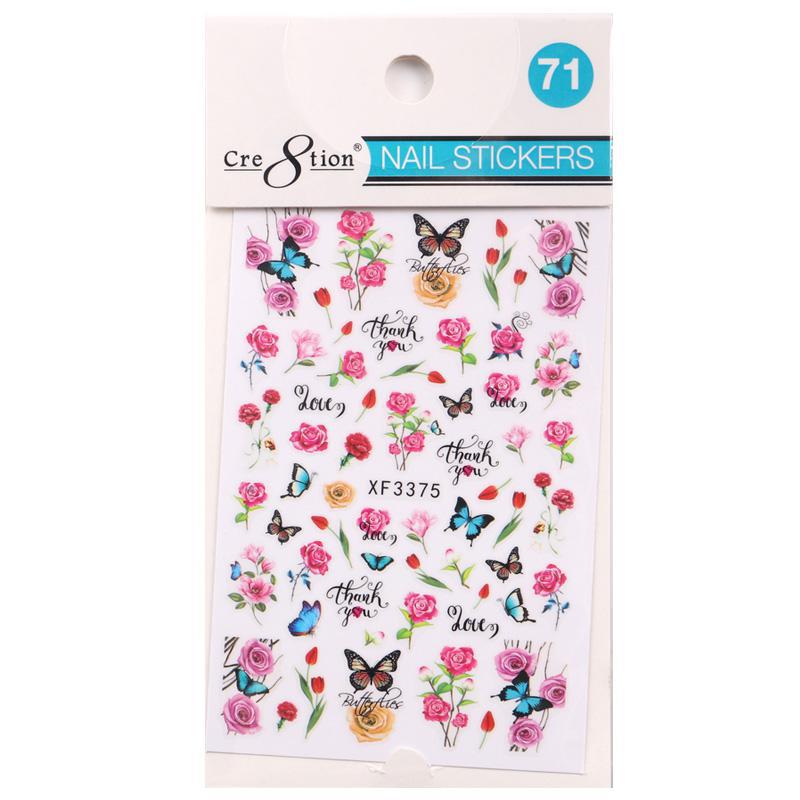 Cre8tion Nail Art Sticker Flower (26 Styles)