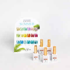 Cre8tion Cat Eye Gel 0.5oz - Summer Collection - 18 colors (#37-48 & #139-144) w/ 1 Round Shape Magnet, 1 Magnet Duo & 1 Color Chart