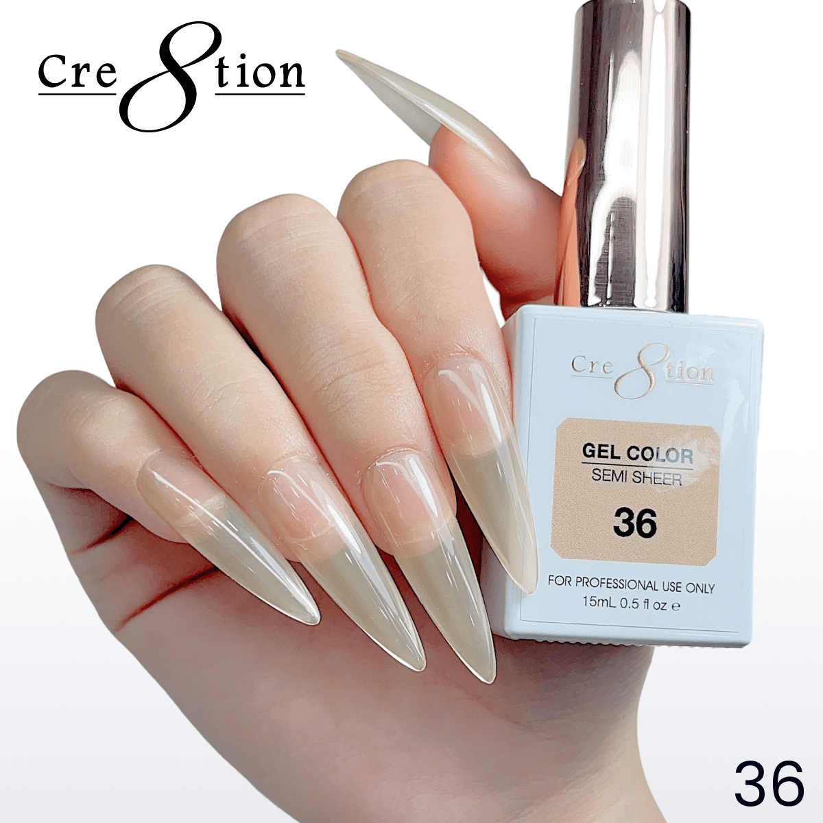 Cre8tion Hema Free Semi-Sheer Collection 0.5oz -  Coral Series