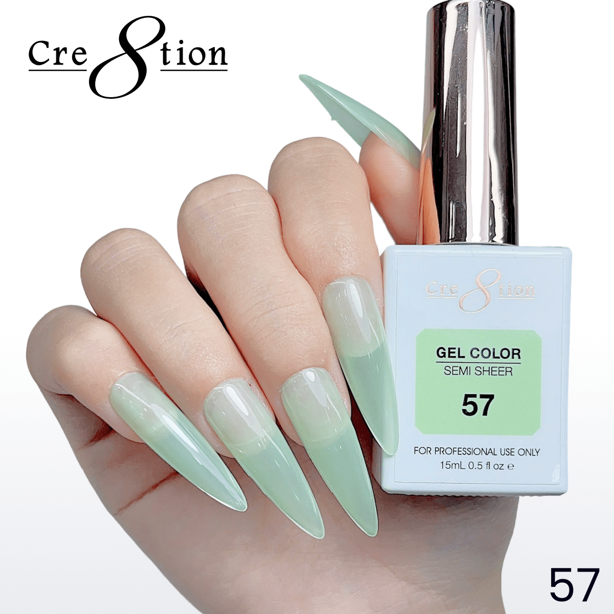 Cre8tion Hema Free Semi-Sheer Collection 0.5oz - Mint Sky Series