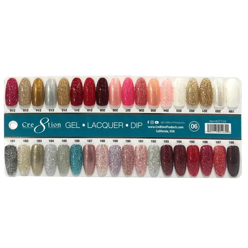 Cre8tion Matching Color - 36 colors Board 6 #181-#216 w/ 2 Color Chart