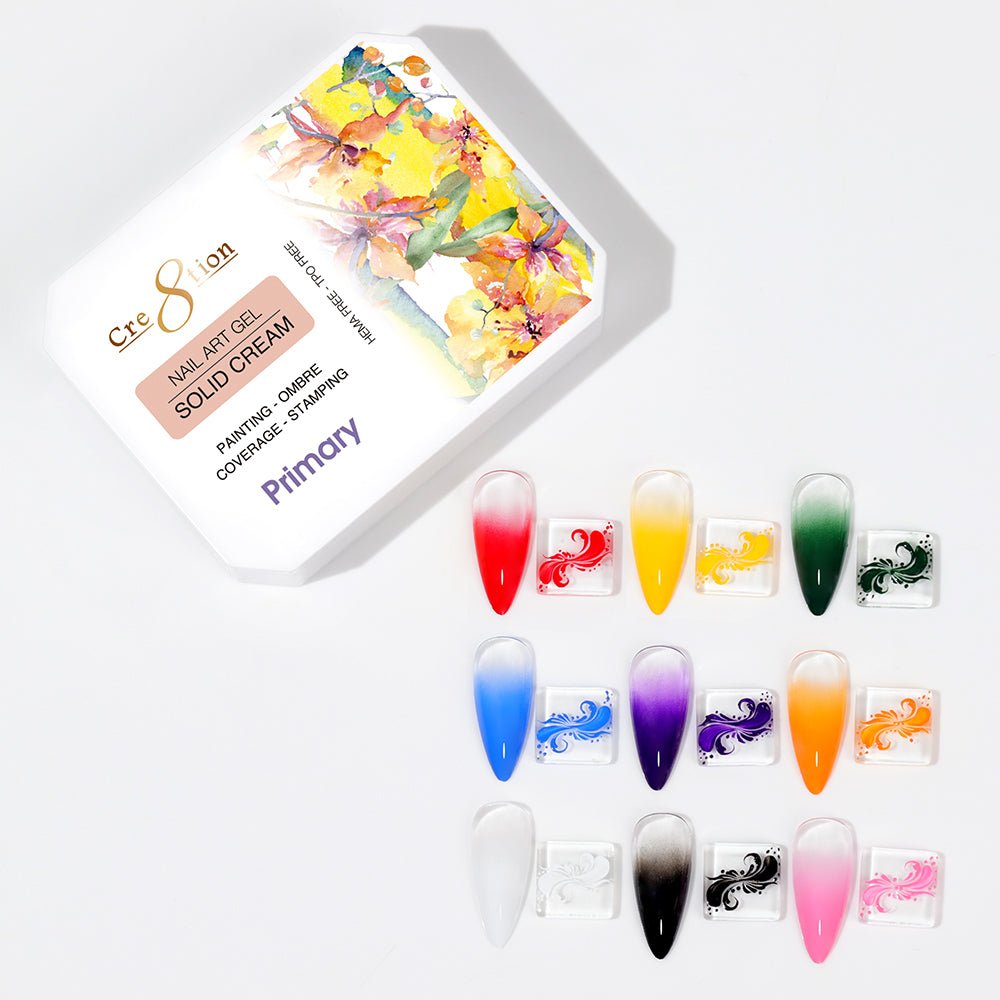 Cre8tion Nail Art Gel - Solid Cream Collection - Primary