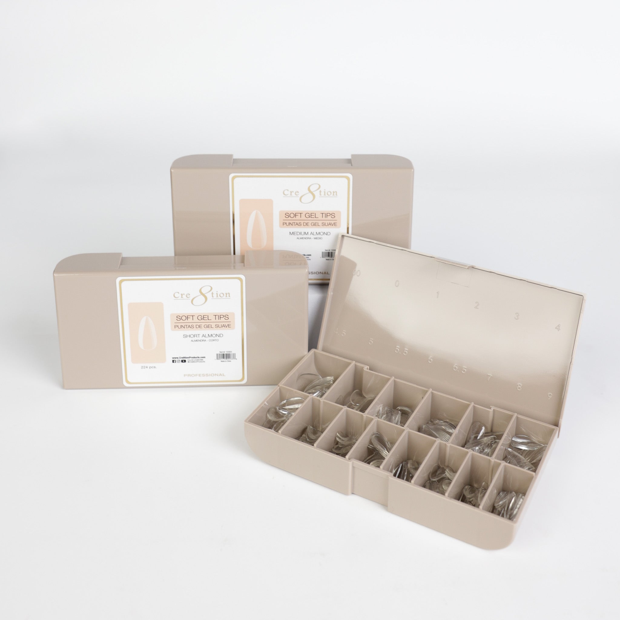 Cre8tion Soft Gel Tips - Almond Mini Box 224pcs