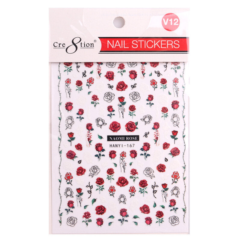 Cre8tion Nail Art Sticker Valentine (12 Styles)